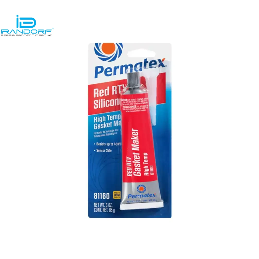 Permatex High-temp red RTV silicone gasket - تامین صنعت آپادانا بازرگانی روغن ،چسب و اسپری